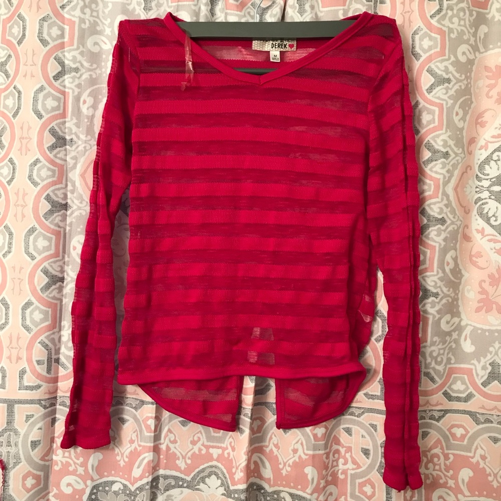 Long Sleeve See Through Blouse